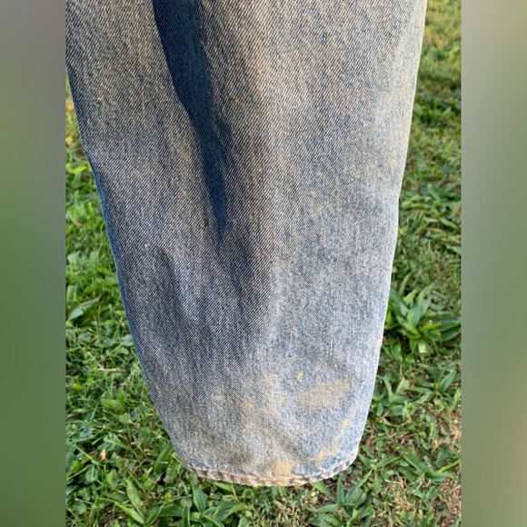 Vtg 70s 80s LEE JEANS MADE IN USA Men’s 36x30 Skyriders Distressed Torn Stained - Picture 8 of 12